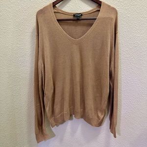 Express Tan Knit Long Sleeve Sweater Size XL